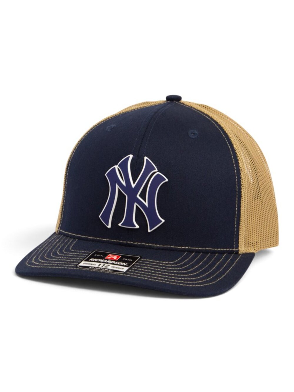 New York Yankees NY Navy 3D Snapback Trucker Hat- Navy/ Tan